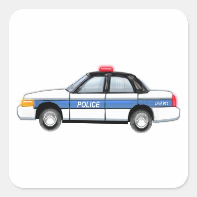 Proud Police Car Square Sticker (Front)