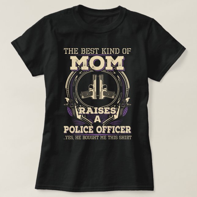 Proud Police Officer's Mum T-Shirt (Design Front)