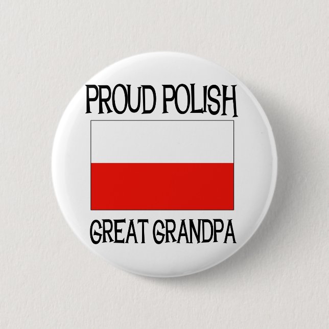 Proud Polish Great Grandpa 6 Cm Round Badge (Front)