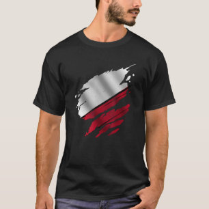 Proud Polish Ripped Poland Flag T-Shirt