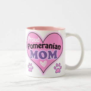 Proud Pomeranian Mom Two-Tone Coffee Mug