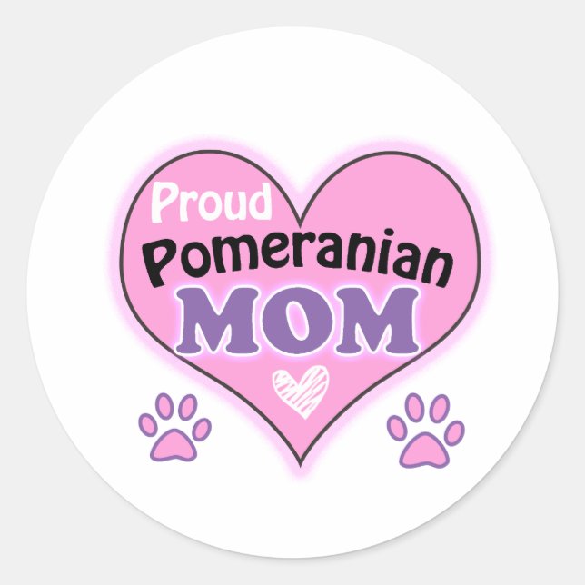 Proud Pomeranian Mum Classic Round Sticker (Front)