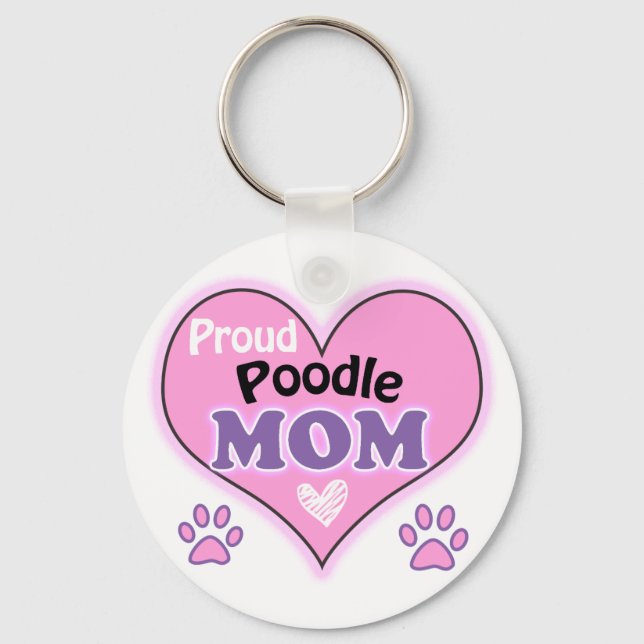 Proud Poodle Mom Key Ring (Front)