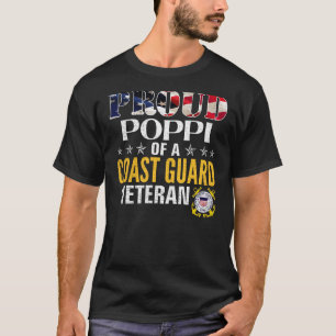 Proud Poppi Of A Coast Guard Veteran American Flag T-Shirt