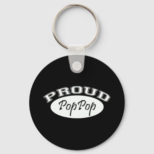 Proud PopPop (White) Key Ring