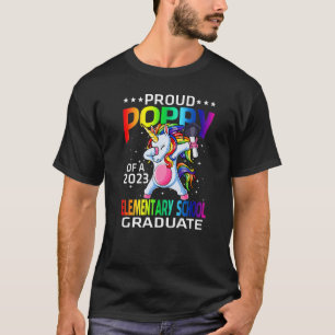 Proud Poppy Of A 2023 Elementary Graduate Unicorn T-Shirt
