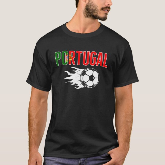 Proud Portugal Soccer Fans Jersey Portuguese Footb T-Shirt (Front)