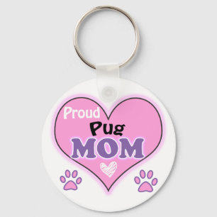 Proud Pug Mum Key Ring