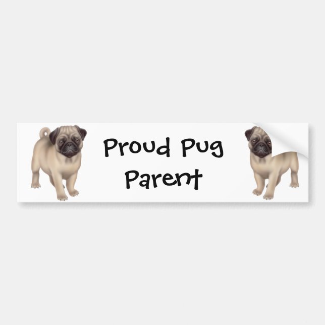 Proud Pug Parent Bumper Sticker (Front)