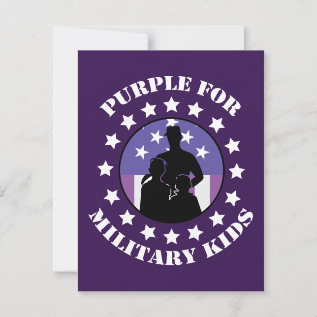 Proud Purple Up For Military Kids Family Version (Front)