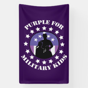 Proud Purple Up For Military Kids Patriotic Banner