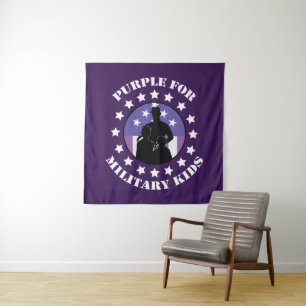 Proud Purple Up For Military Tapestry