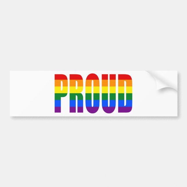 PROUD (Rainbow) Bumper Sticker (Front)
