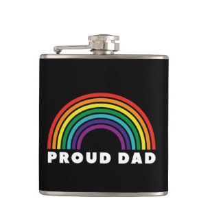 Proud Rainbow Dad Hip Flask