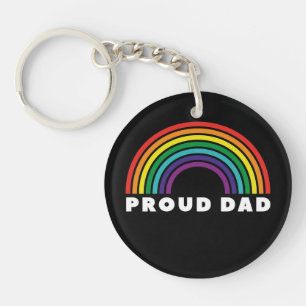 Proud Rainbow Dad Key Ring