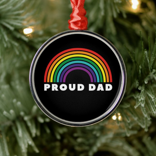 Proud Rainbow Dad Metal Tree Decoration (Tree)