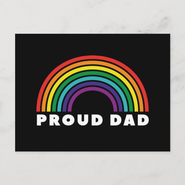 Proud Rainbow Dad Postcard (Front)