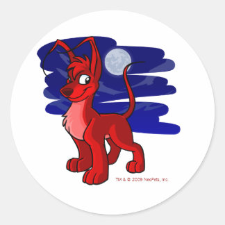 Proud red Gelert by moonlight Classic Round Sticker