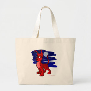 Proud red Gelert by moonlight Large Tote Bag