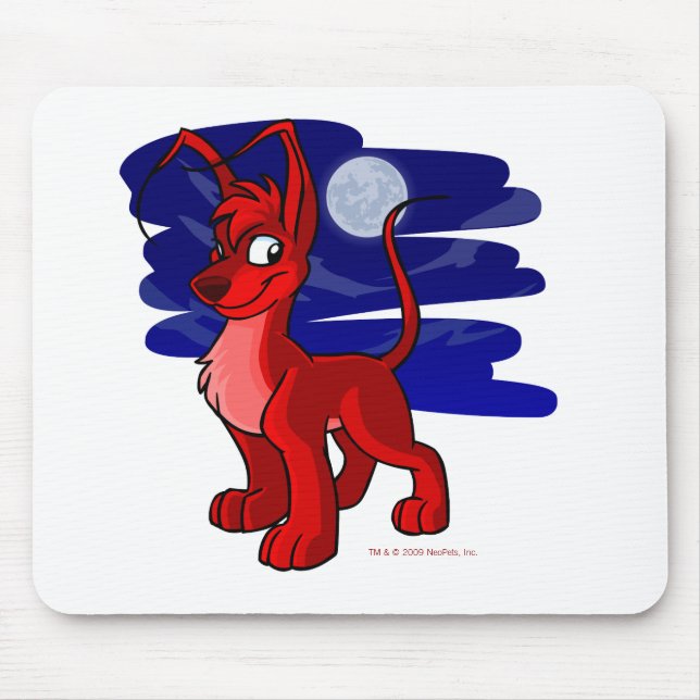 Proud red Gelert by moonlight Mouse Mat (Front)
