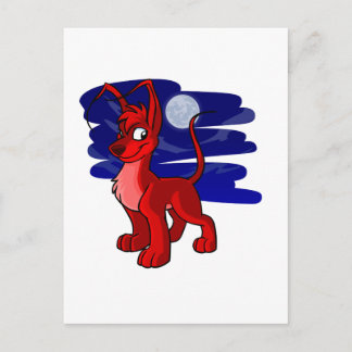 Proud red Gelert by moonlight Postcard