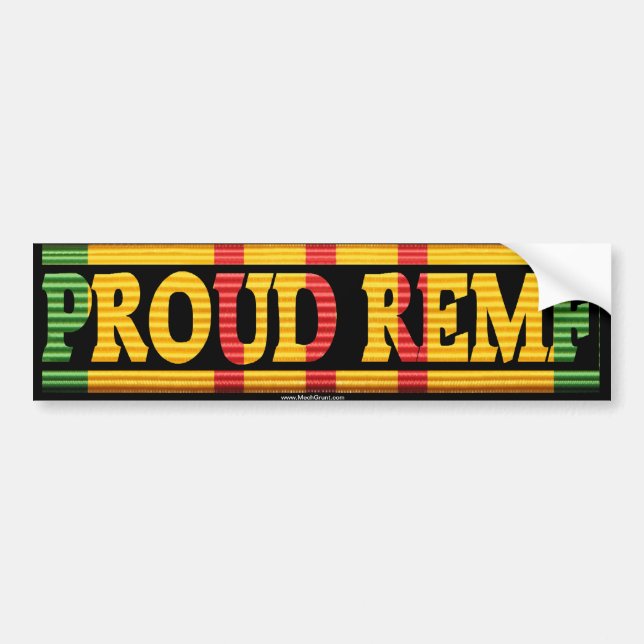 Proud REMF Vietnam Veteran VSM Ribbon Bumper Sticker (Front)