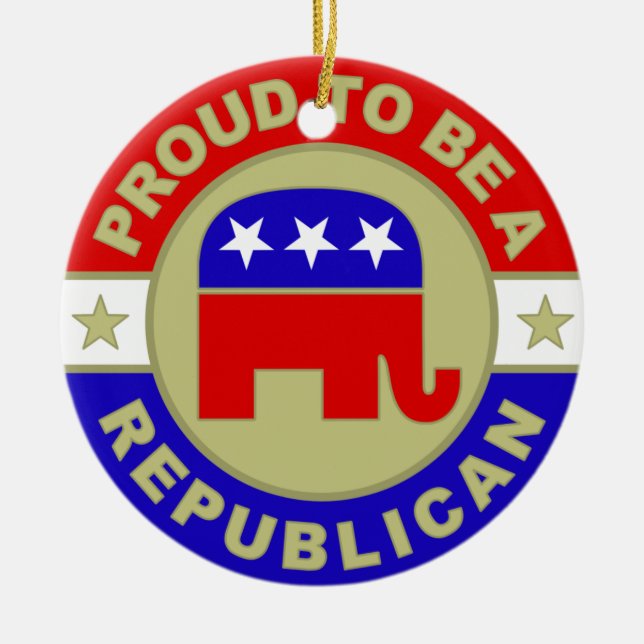 Proud Republican Ceramic Tree Decoration (Front)