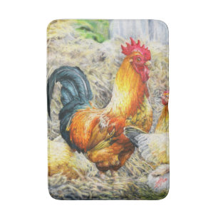 Proud Rooster Bath Mat