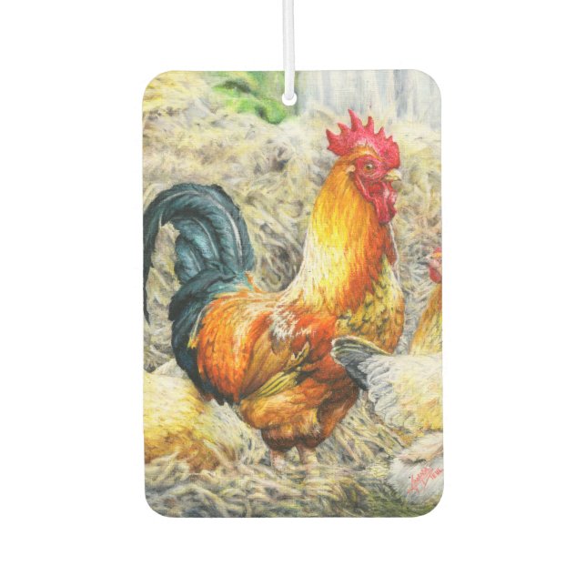 Proud Rooster Car Air Freshener (Front)