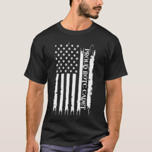 Proud ROTC Cadet United States Distressed w US Fla T-Shirt