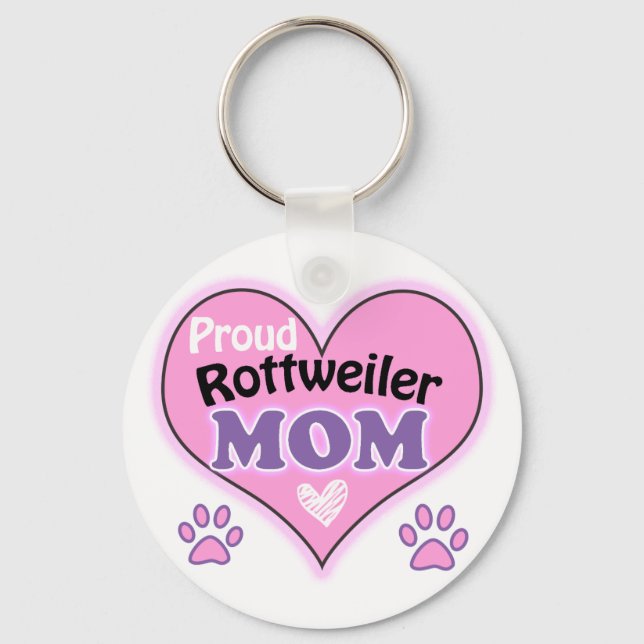 Proud Rottweiler Mum Key Ring (Front)