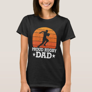 Proud Rugby Dad  Rugby Fan Player Coach Vintage Ru T-Shirt
