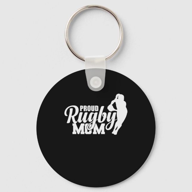 Proud Rugby Mom Football Sport Spieler Key Ring (Front)
