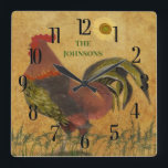 PROUD RUSTIC ROOSTER LARGE CLOCK<br><div class="desc">I love this photo and this rooster. I have the photo on the wall in my living room in New York City -- so it doesn't matter where you live, if you fall in love with this piece of art photography. Can also make a unique gift idea for another rural...</div>
