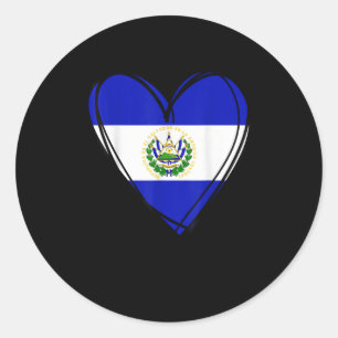 Proud Salvadoran Boy My Hello El Salvador Flag Hea Classic Round Sticker