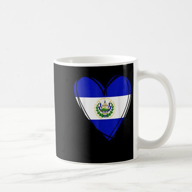 Proud Salvadoran Boy My Hello El Salvador Flag Hea Coffee Mug (Right)