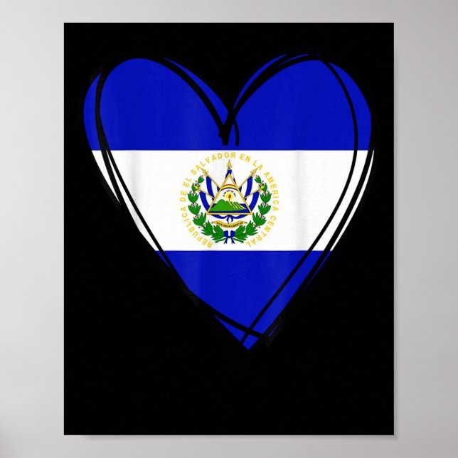 Proud Salvadoran Boy My Hello El Salvador Flag Hea Poster (Front)
