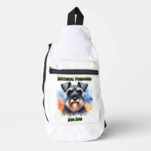 Proud Schnauzer on Purebred Dog Day Sling Bag