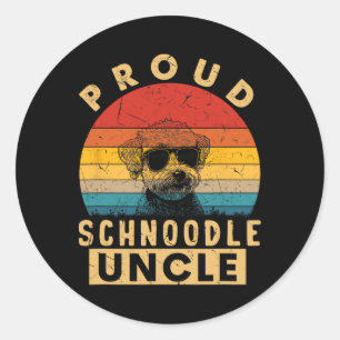 Proud Schnoodle Uncle Gifts Dog Lovers Uncle Dad F Classic Round Sticker