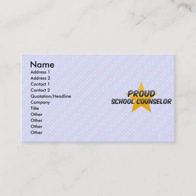 Proud School Counsellor Business Card (Front)