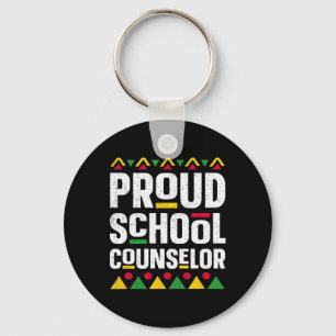 Proud School Counselor Africa Pride Black History Key Ring