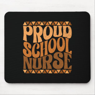 Proud School Nurse Black History Month Retro Groov Mouse Mat