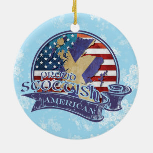 Proud Scottish American Christmas Ornament