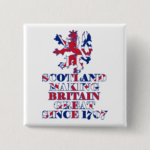 Proud Scottish and British 15 Cm Square Badge