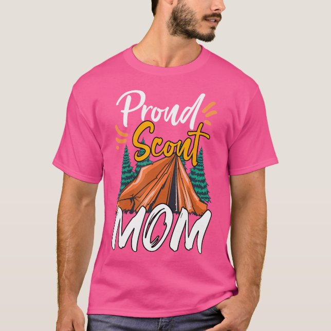 Proud Scout Mum Scouting The Leader Cub Camping T-Shirt (Front)