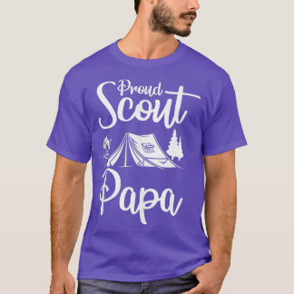 Proud Scout Papa Camping Scouting Tent Scout Dad L T-Shirt