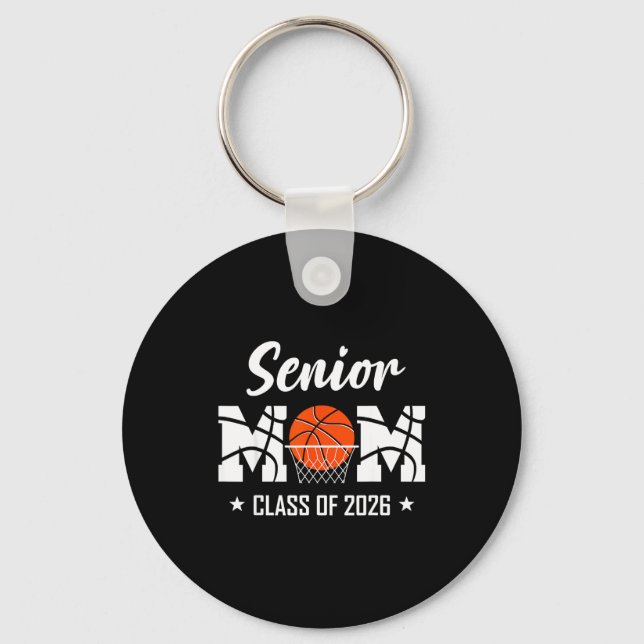 Proud senior basketball mom 2026 graduation  key ring (Front)