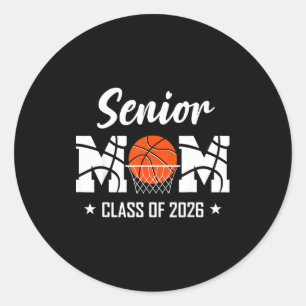 Proud senior basketball mum 2026 graduation classic round sticker