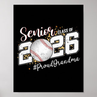 Proud Senior Grandma Cl Of 2026 Sell Graduate Leop Poster