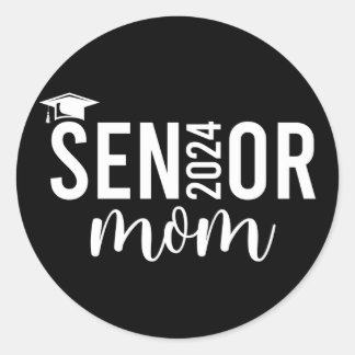 Proud Senior Mum 2024 Class Of 2024 Mama Of Senior Classic Round Sticker
